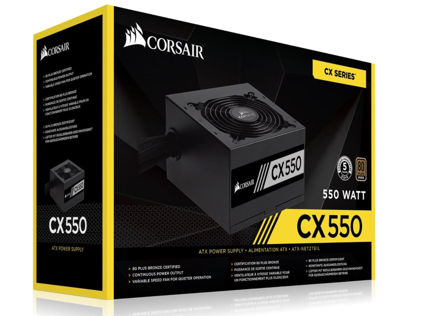 550W CX 80+ FAN ATX PSU - PC Pitstop Online Store